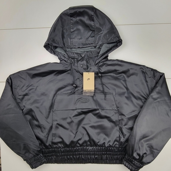 Nike Circa 96 Women's Black Hooded Jacket Size Large DV8082-010 New